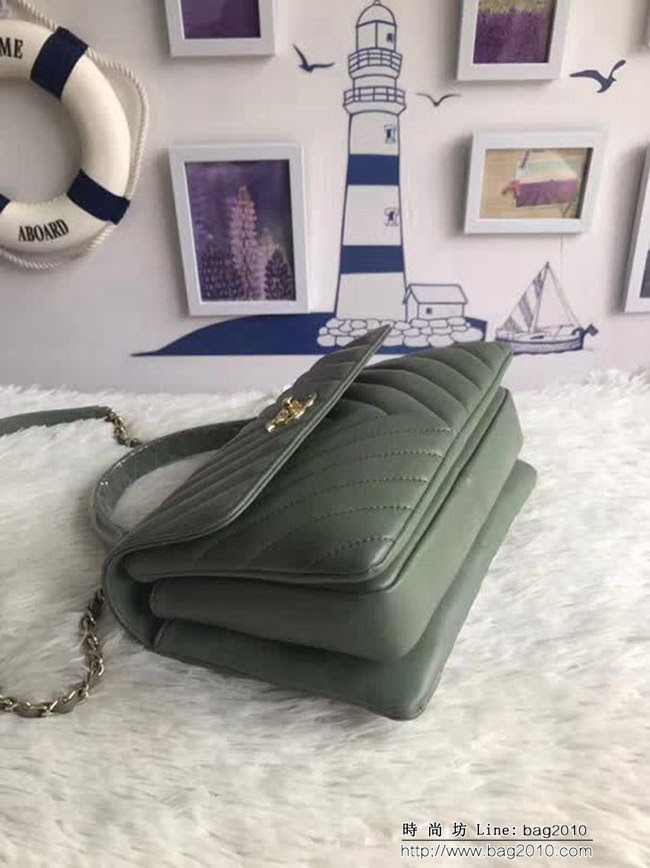 香奈兒CHANEL 92236 V格2018秋冬小羊皮手提肩背斜背鏈條包 DSC1079